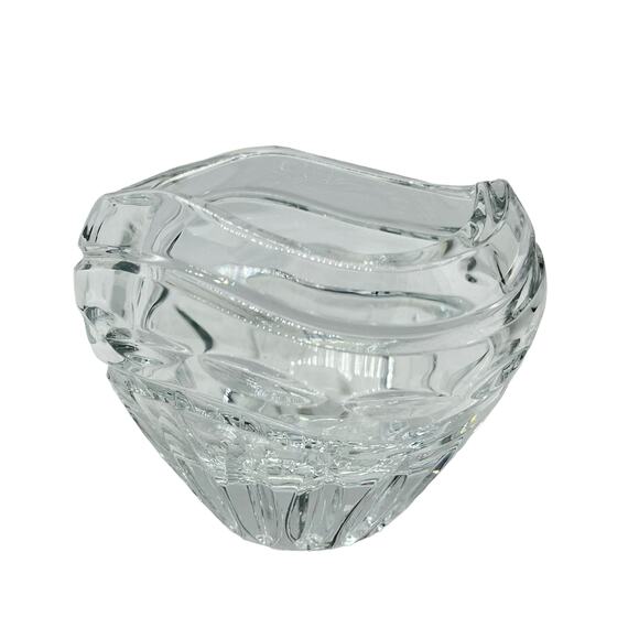 Royal Limited Crystal Wave Abstract Bowl Made in Slovenia Decorative Vessel - Picture 1 of 11